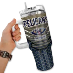 customized new orleans pelicans hex texture navy curved tumbler best selling 1.webp