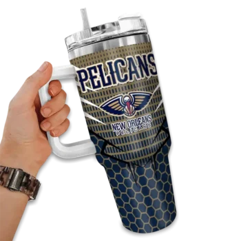 customized new orleans pelicans hex texture navy curved tumbler fashion forward 1.webp