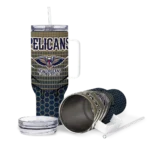 customized new orleans pelicans hex texture navy curved tumbler best selling 1.webp