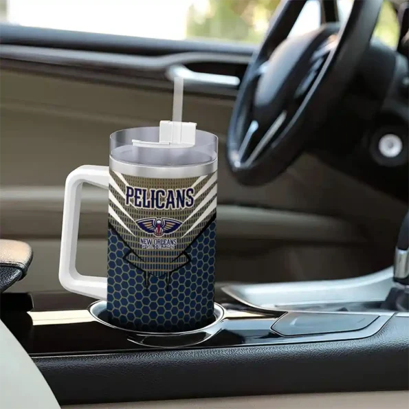 customized new orleans pelicans hex texture navy curved tumbler trendy 1.webp