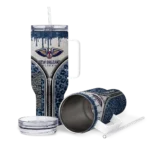 customized new orleans pelicans leopard zipper navy curved tumbler best selling 1.webp