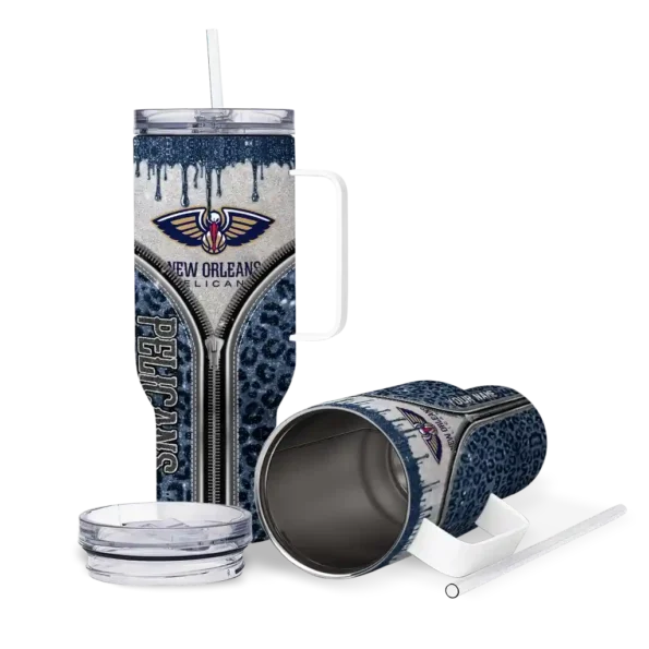 customized new orleans pelicans leopard zipper navy curved tumbler high quality 1.webp