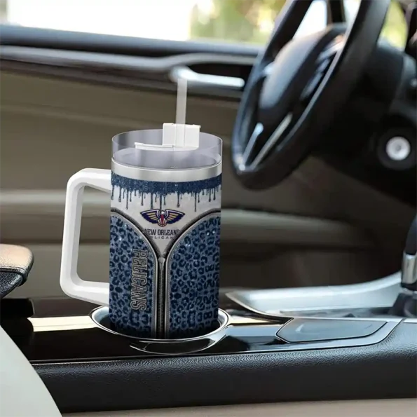 customized new orleans pelicans leopard zipper navy curved tumbler trendy 1.webp