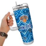 customized new york knicks bold diamonds blue curved tumbler best selling 1.webp