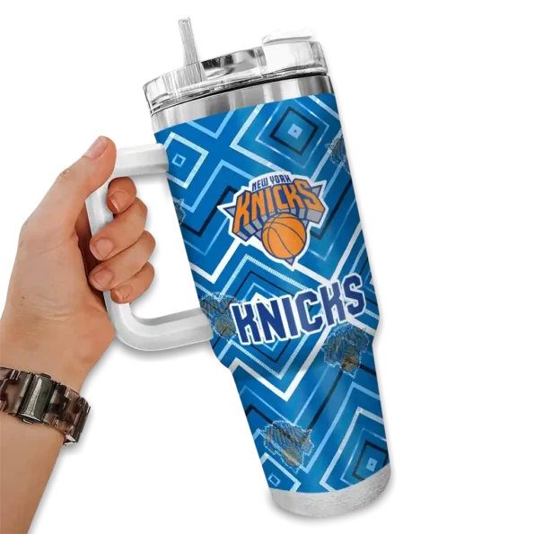 customized new york knicks bold diamonds blue curved tumbler fashion forward 1.webp
