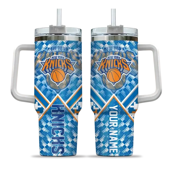 customized new york knicks chevron angle blue curved tumbler best selling 1.webp