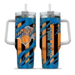 customized new york knicks claw cut blue black curved tumbler best selling 1.webp