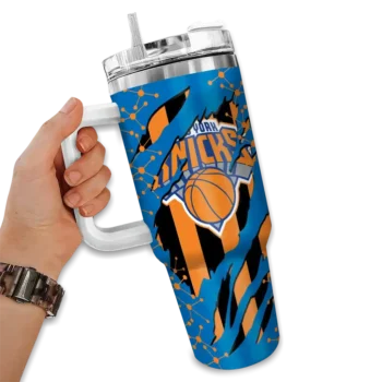 customized new york knicks claw cut blue black curved tumbler fashion forward 1.webp