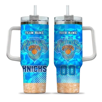 customized new york knicks geometric prism blue curved tumbler best selling 1.webp