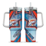 customized oklahoma city thunder arrow burst blue curved tumbler best selling 1.webp