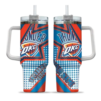 customized oklahoma city thunder arrow burst blue curved tumbler best selling 1.webp