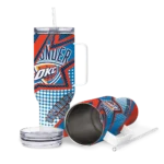 customized oklahoma city thunder arrow burst blue curved tumbler best selling 1.webp