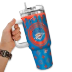 customized oklahoma city thunder bullseye drips blue curved tumbler best selling 1.webp