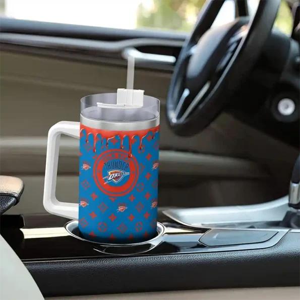 customized oklahoma city thunder bullseye drips blue curved tumbler trendy 1.webp