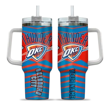 customized oklahoma city thunder chevron layers blue curved tumbler best selling 1.webp