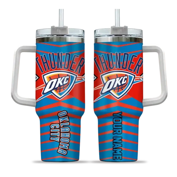 customized oklahoma city thunder chevron layers blue curved tumbler best selling 1.webp