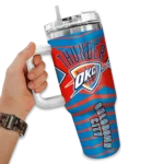 customized oklahoma city thunder chevron layers blue curved tumbler best selling 1.webp