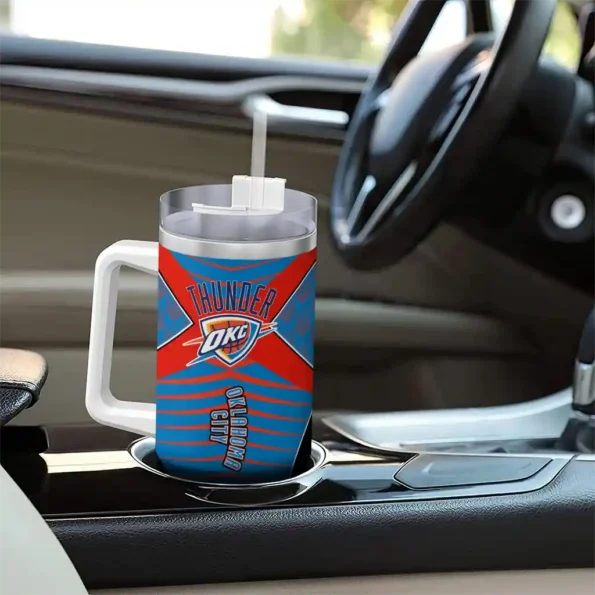 customized oklahoma city thunder chevron layers blue curved tumbler trendy 1.webp