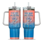 customized oklahoma city thunder gradient dots blue curved tumbler best selling 1.webp