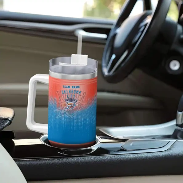 customized oklahoma city thunder gradient dots blue curved tumbler trendy 1.webp