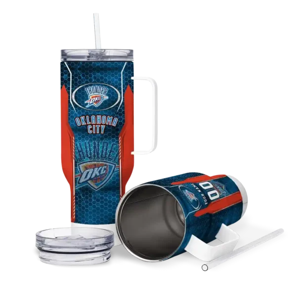 customized oklahoma city thunder hexagon armor blue curved tumbler high quality 1.webp