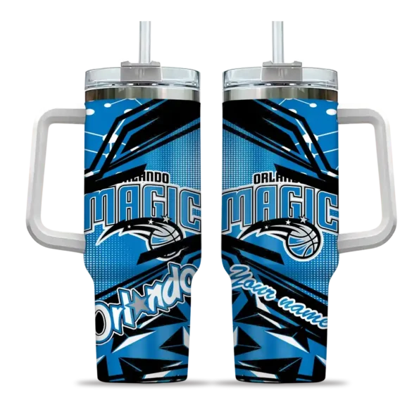 customized orlando magic abstract paths blue curved tumbler best selling 1.webp