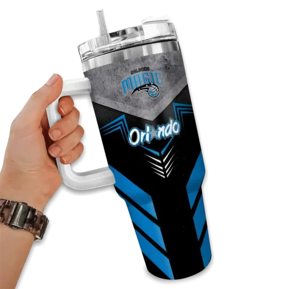 customized orlando magic arrow armor blue black curved tumbler fashion forward 1.webp