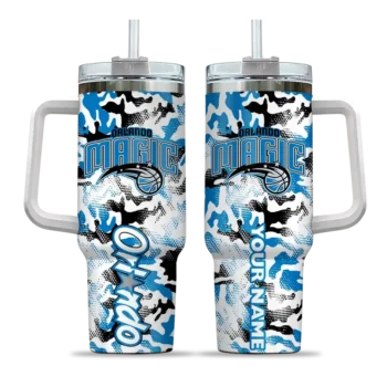 customized orlando magic camo mashup blue white curved tumbler best selling 1.webp
