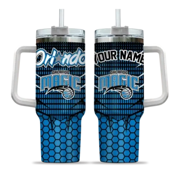 customized orlando magic hex texture blue curved tumbler best selling 1.webp