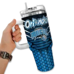 customized orlando magic hex texture blue curved tumbler best selling 1.webp