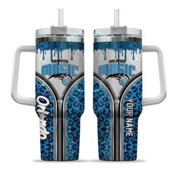 customized orlando magic leopard zipper blue curved tumbler best selling 1.webp