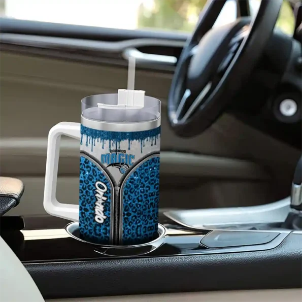 customized orlando magic leopard zipper blue curved tumbler trendy 1.webp