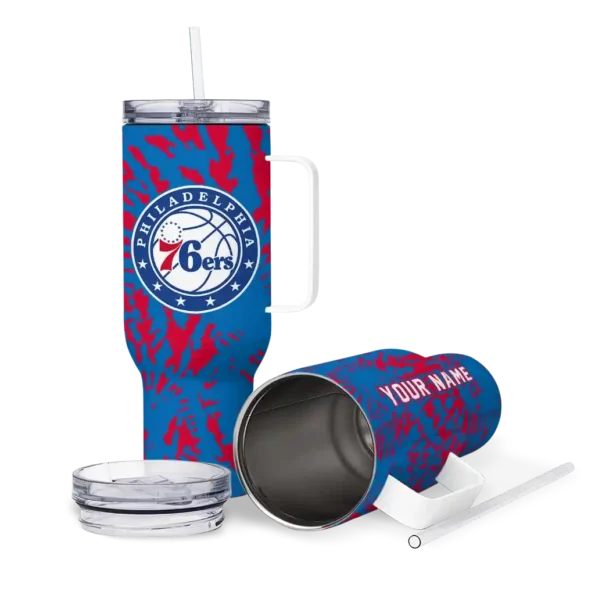 customized philadelphia 76ers burst swirl blue curved tumbler high quality 1.webp
