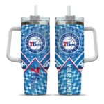 customized philadelphia 76ers chevron angle blue curved tumbler best selling 1.webp