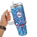 customized philadelphia 76ers chevron angle blue curved tumbler best selling 1.webp