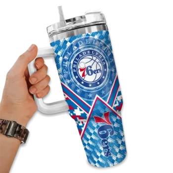 customized philadelphia 76ers chevron angle blue curved tumbler fashion forward 1.webp