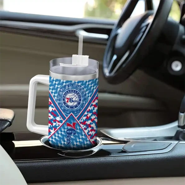 customized philadelphia 76ers chevron angle blue curved tumbler trendy 1.webp