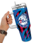customized philadelphia 76ers claw cut blue black curved tumbler best selling 1.webp