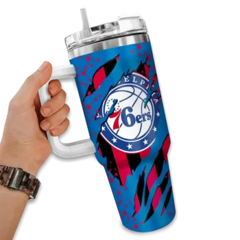 customized philadelphia 76ers claw cut blue black curved tumbler fashion forward 1.webp