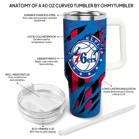 customized philadelphia 76ers claw cut blue black curved tumbler new arrival 1.webp