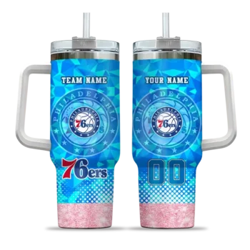 customized philadelphia 76ers geometric prism blue curved tumbler best selling 1.webp