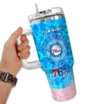 customized philadelphia 76ers geometric prism blue curved tumbler best selling 1.webp