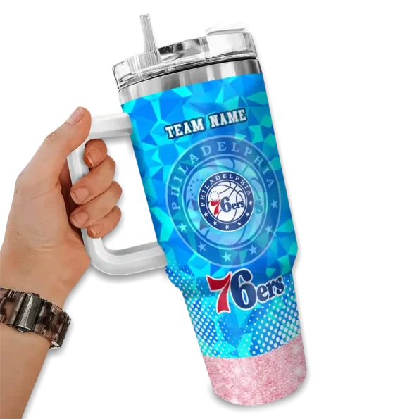 customized philadelphia 76ers geometric prism blue curved tumbler fashion forward 1.webp