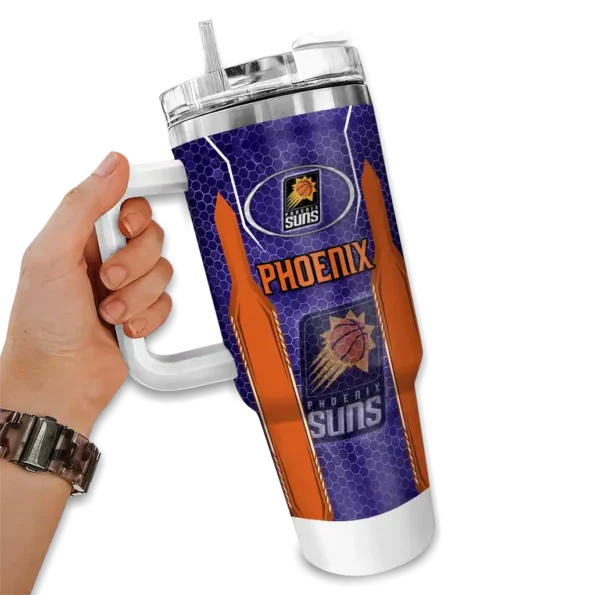customized phoenix suns hexagon armor purple curved tumbler fashion forward 1.webp