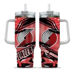 customized portland trail blazers abstract paths red curved tumbler best selling 1.webp