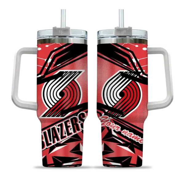 customized portland trail blazers abstract paths red curved tumbler best selling 1.webp