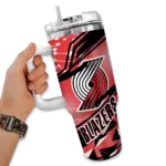 customized portland trail blazers abstract paths red curved tumbler best selling 1.webp
