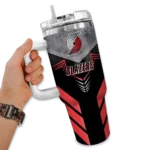 customized portland trail blazers arrow armor red black curved tumbler best selling 1.webp