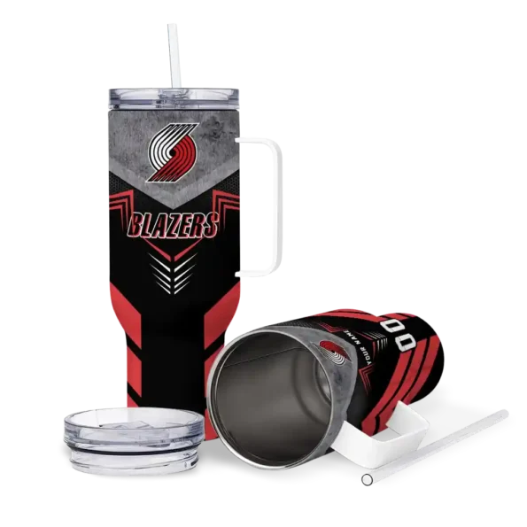 customized portland trail blazers arrow armor red black curved tumbler high quality 1.webp