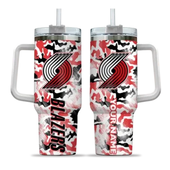 customized portland trail blazers camo mashup red white curved tumbler best selling 1.webp